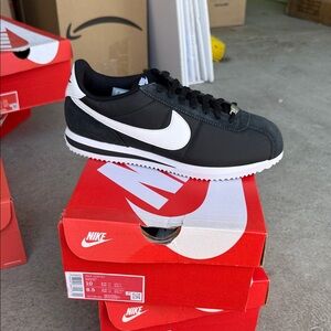 Nike Black and White Cortez Low-Top Sneaker